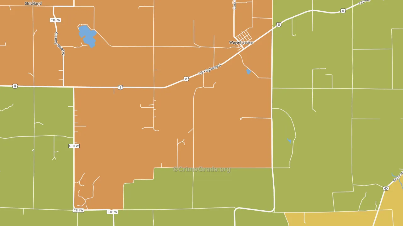 Weyerhaeuser, WI Map of Assault Rates