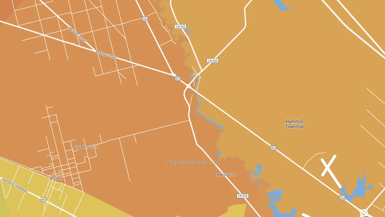 Weymouth, NJ Map of Assault Rates