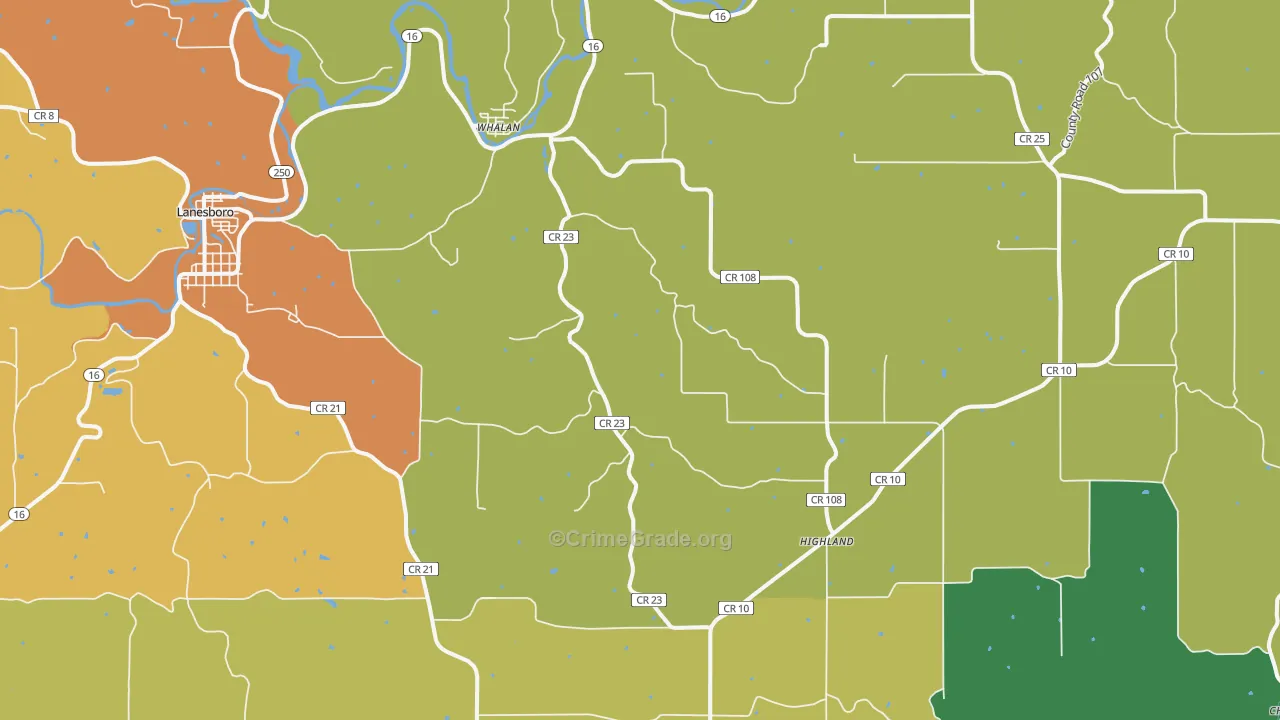 Whalan, MN Map of Assault Rates