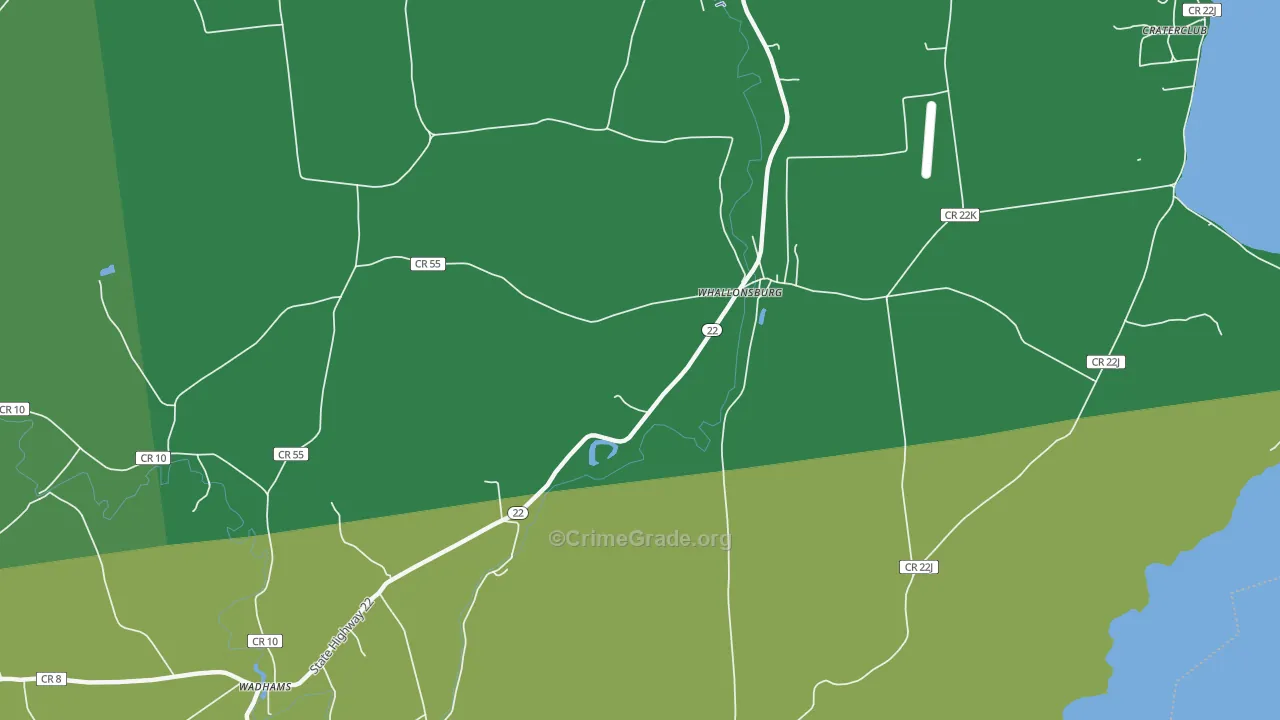 Whallonsburg, NY Map of Assault Rates