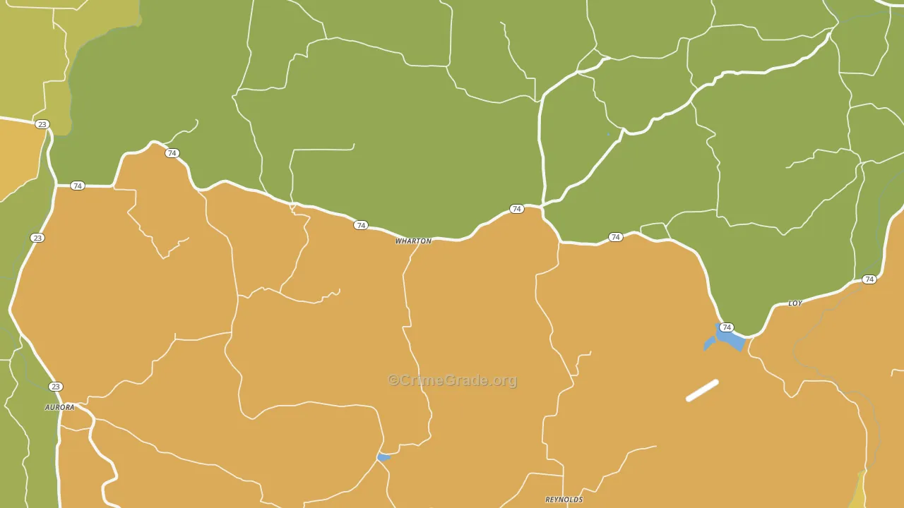 Wharton, AR Map of Assault Rates