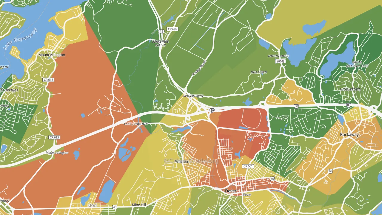 Wharton, NJ Map of Assault Rates