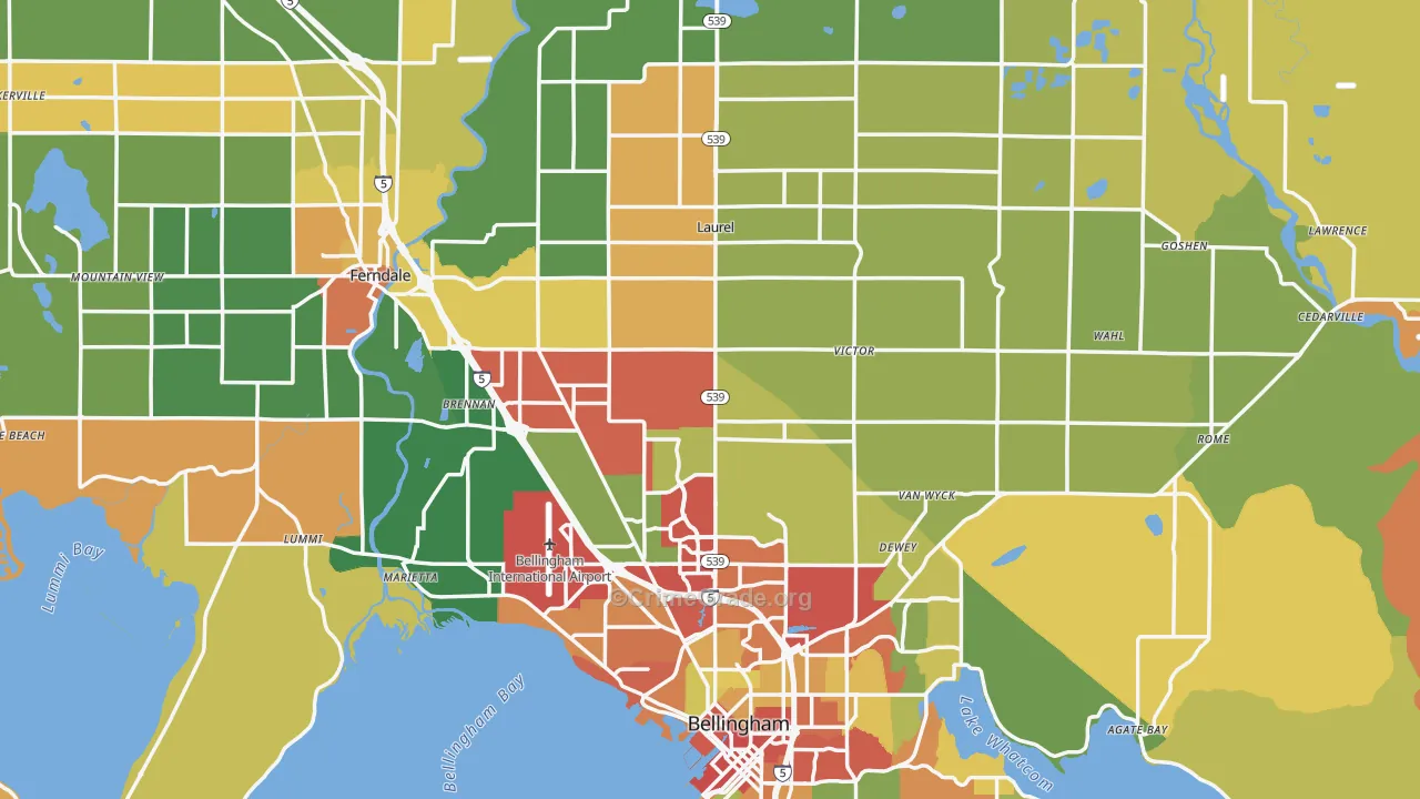 Whatcom County, WA Map of Assault Rates