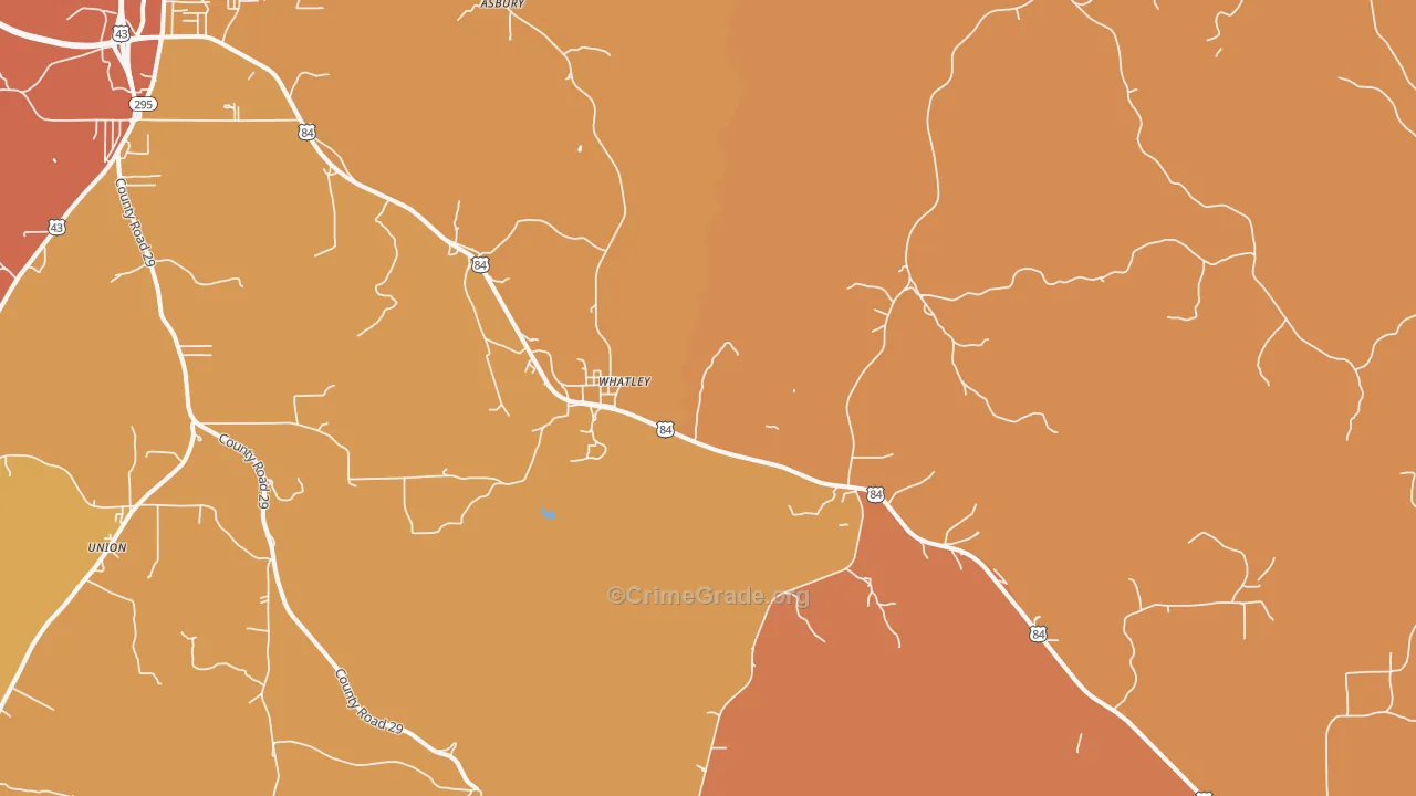 Whatley, AL Map of Assault Rates