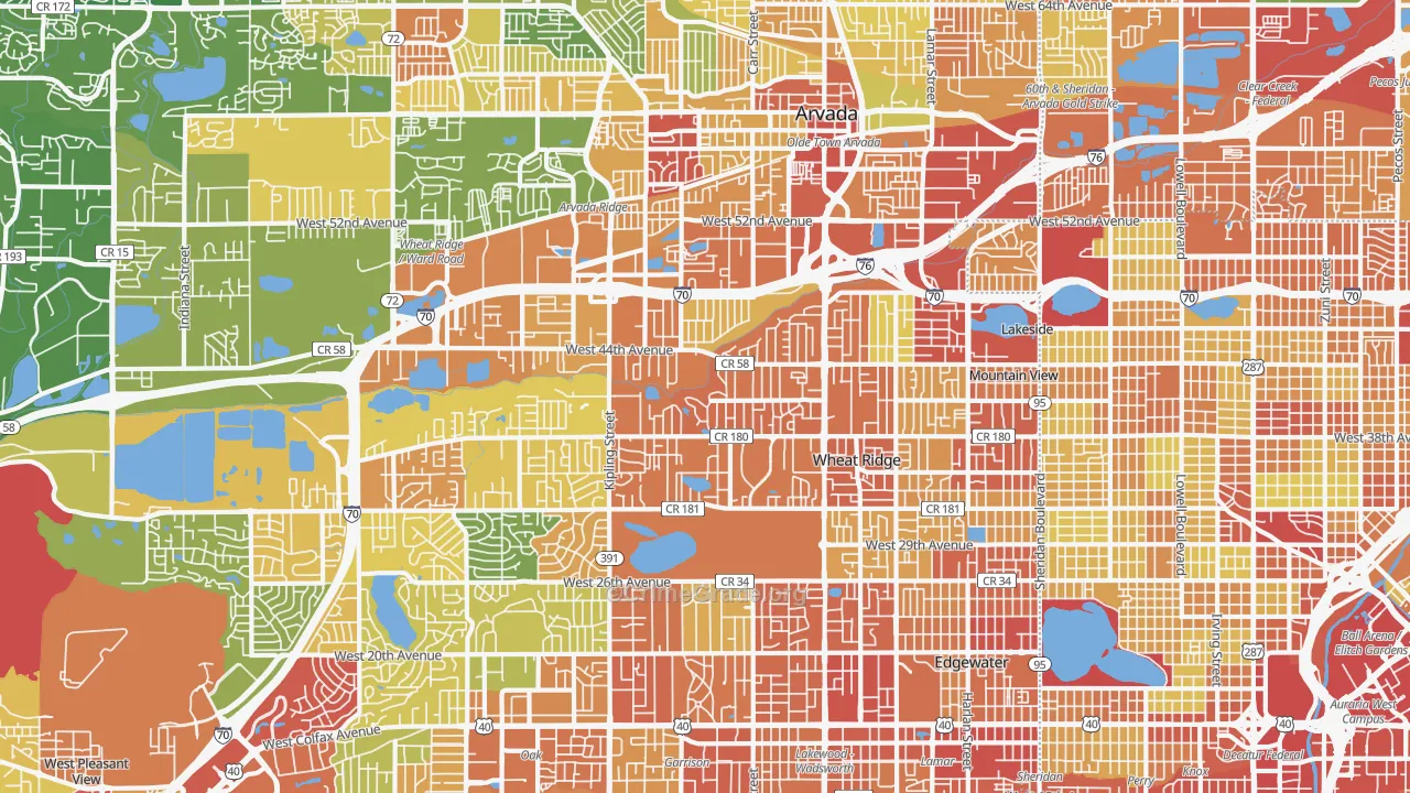 Wheat Ridge, CO Map of Assault Rates