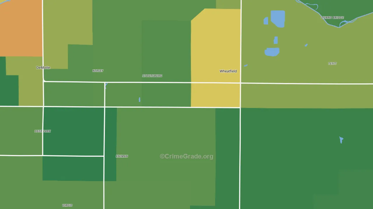 Wheatfield, IN Map of Assault Rates