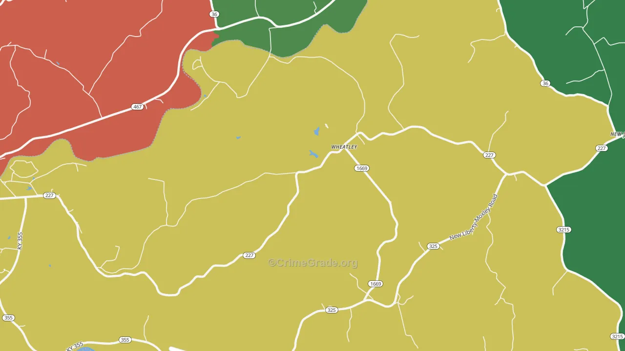 Wheatley, KY Map of Assault Rates