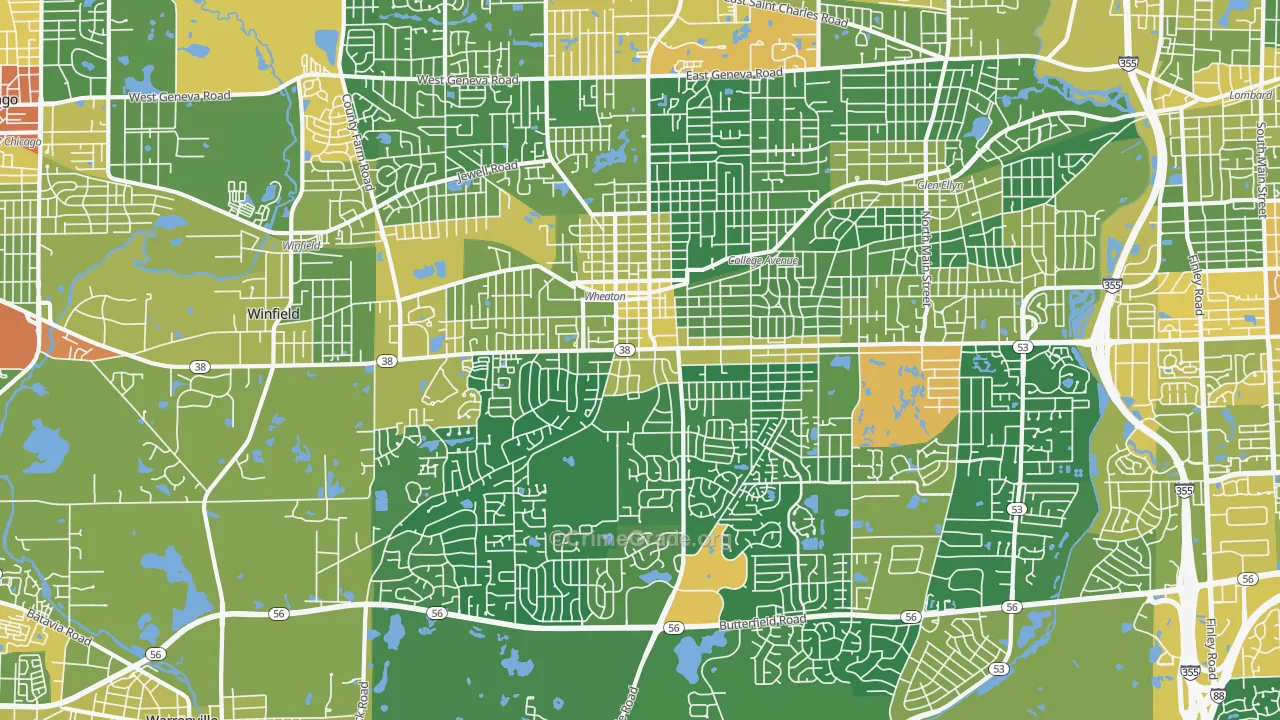 Wheaton, IL Map of Assault Rates