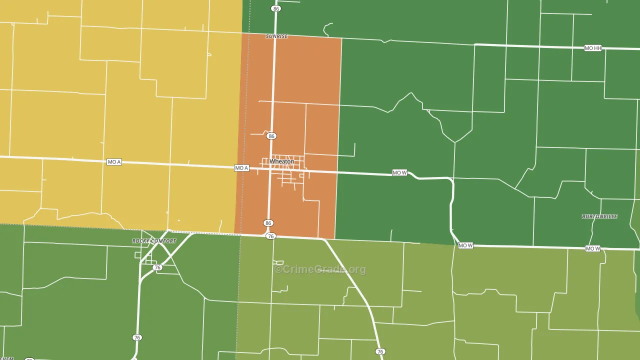 Wheaton, MO Map of Assault Rates