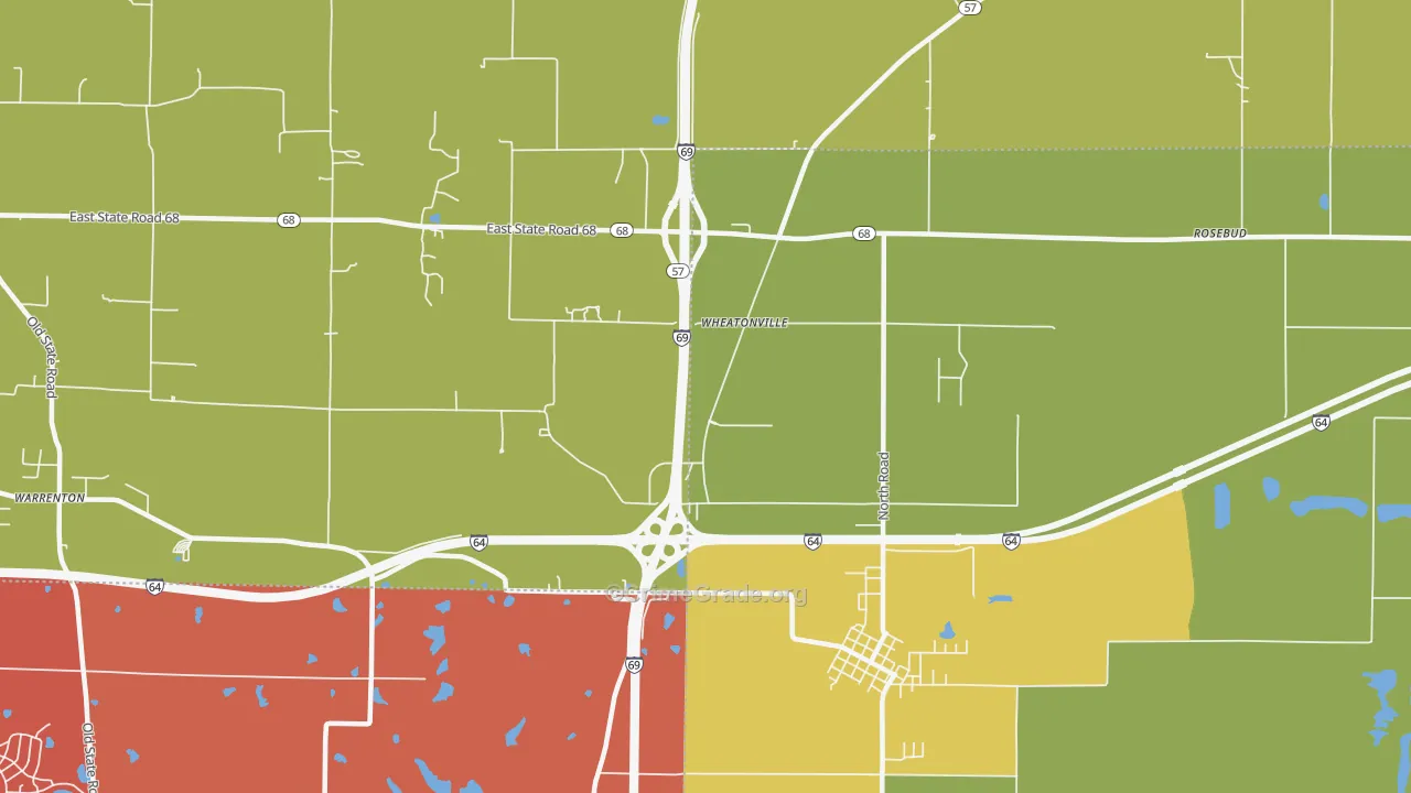 Wheatonville, IN Map of Assault Rates