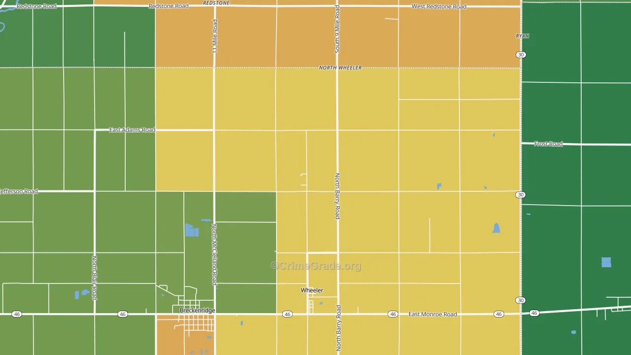 Wheeler, MI Map of Assault Rates