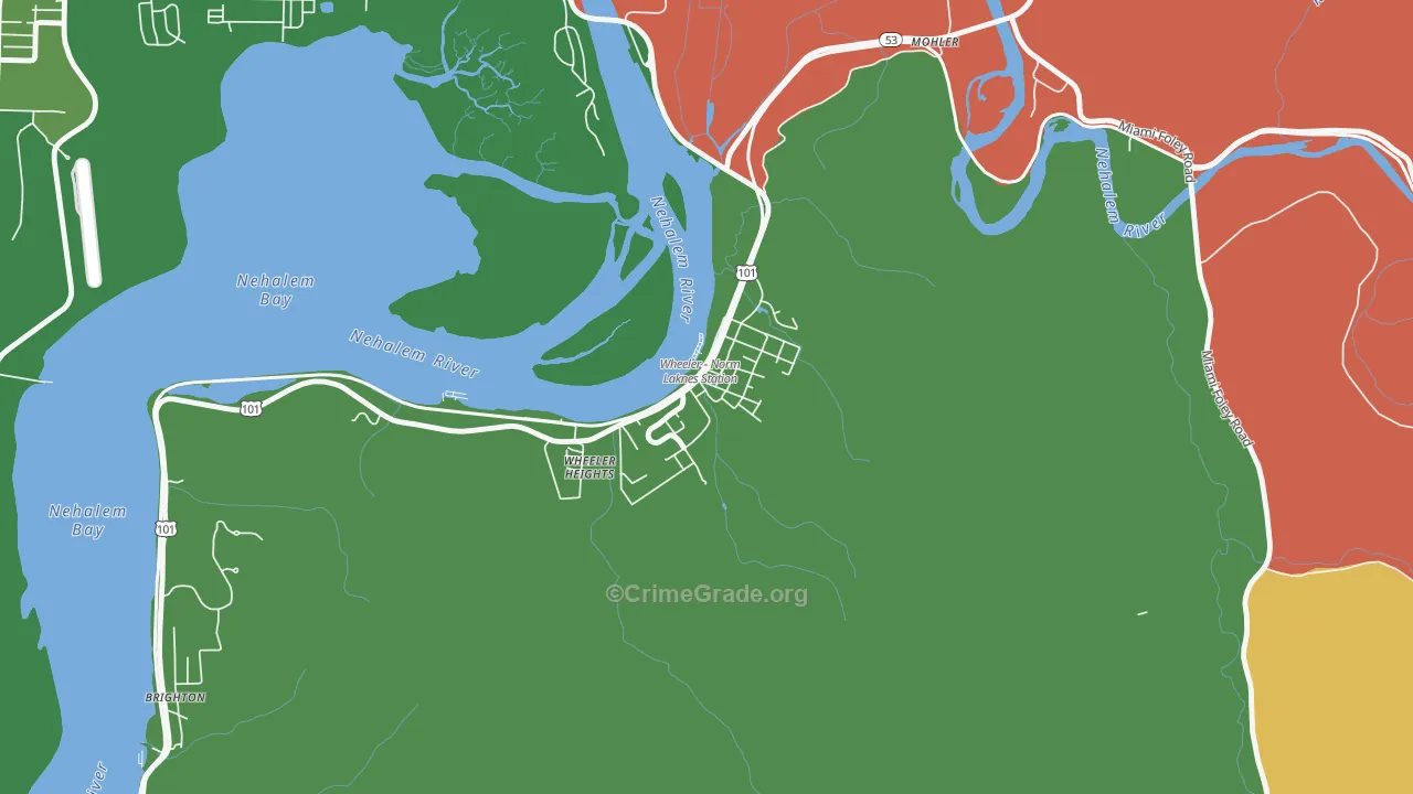 Wheeler, OR Map of Assault Rates