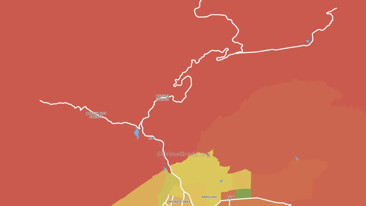 Wheeler Springs, CA Map of Assault Rates