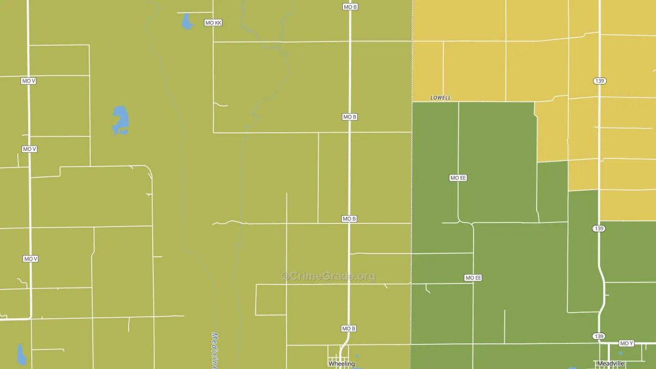 Wheeling, MO Map of Assault Rates