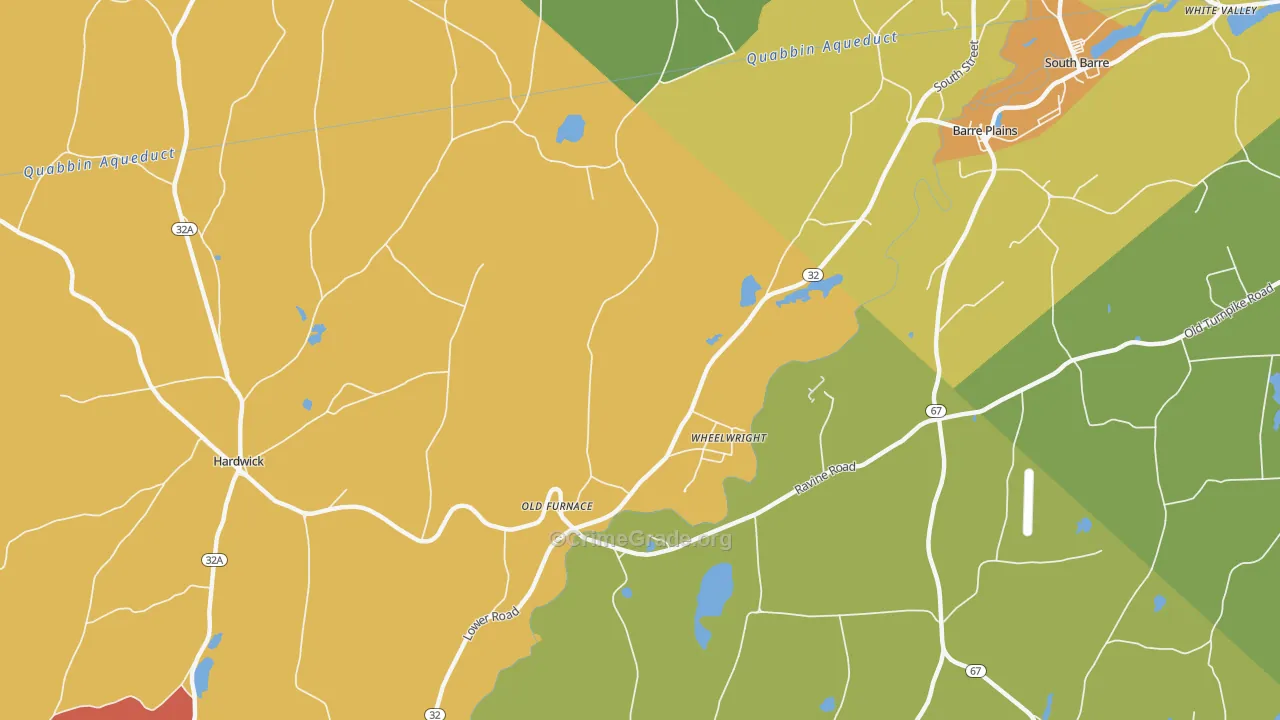 Wheelwright, MA Map of Assault Rates