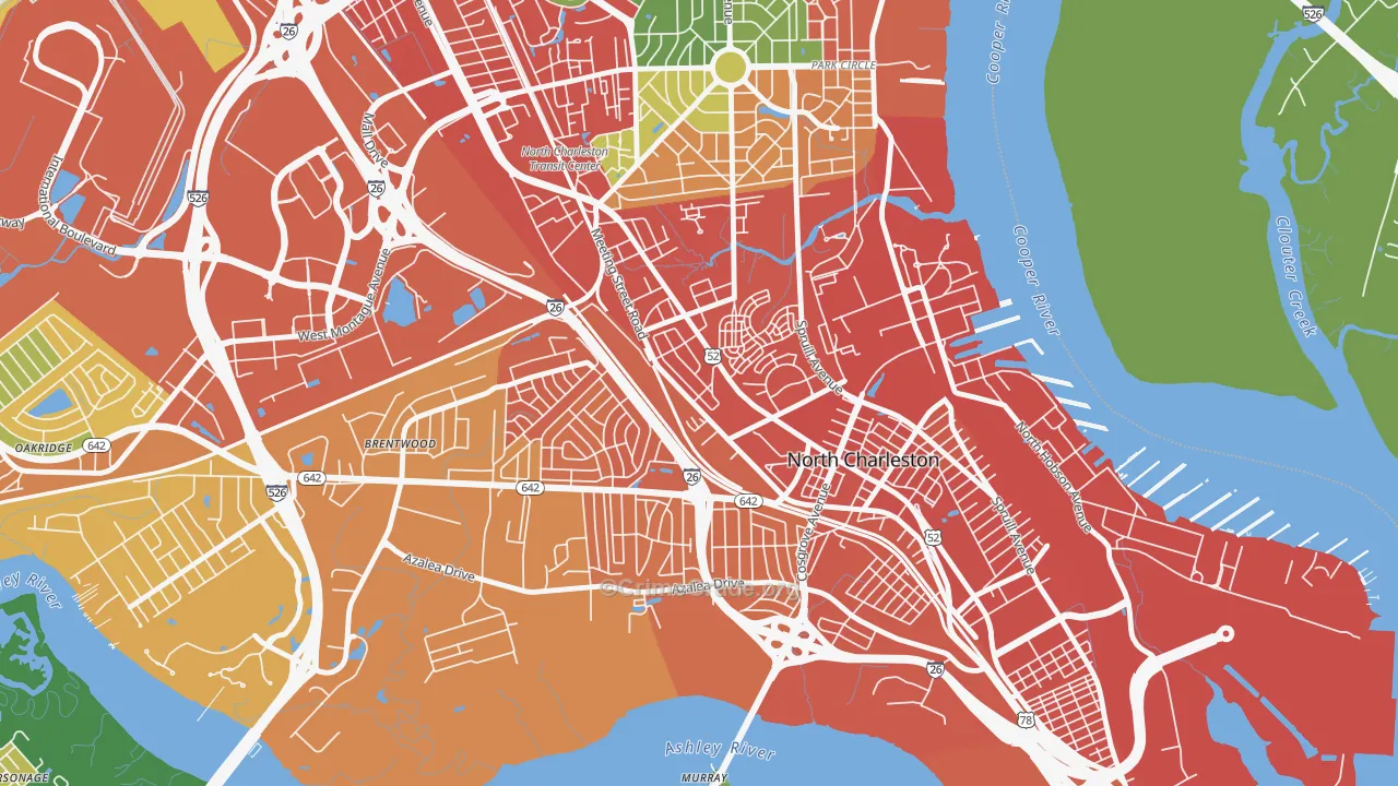Whipper Barnoy, North Charleston, SC Map of Assault Rates