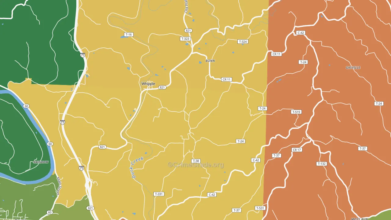 Whipple, OH Map of Assault Rates
