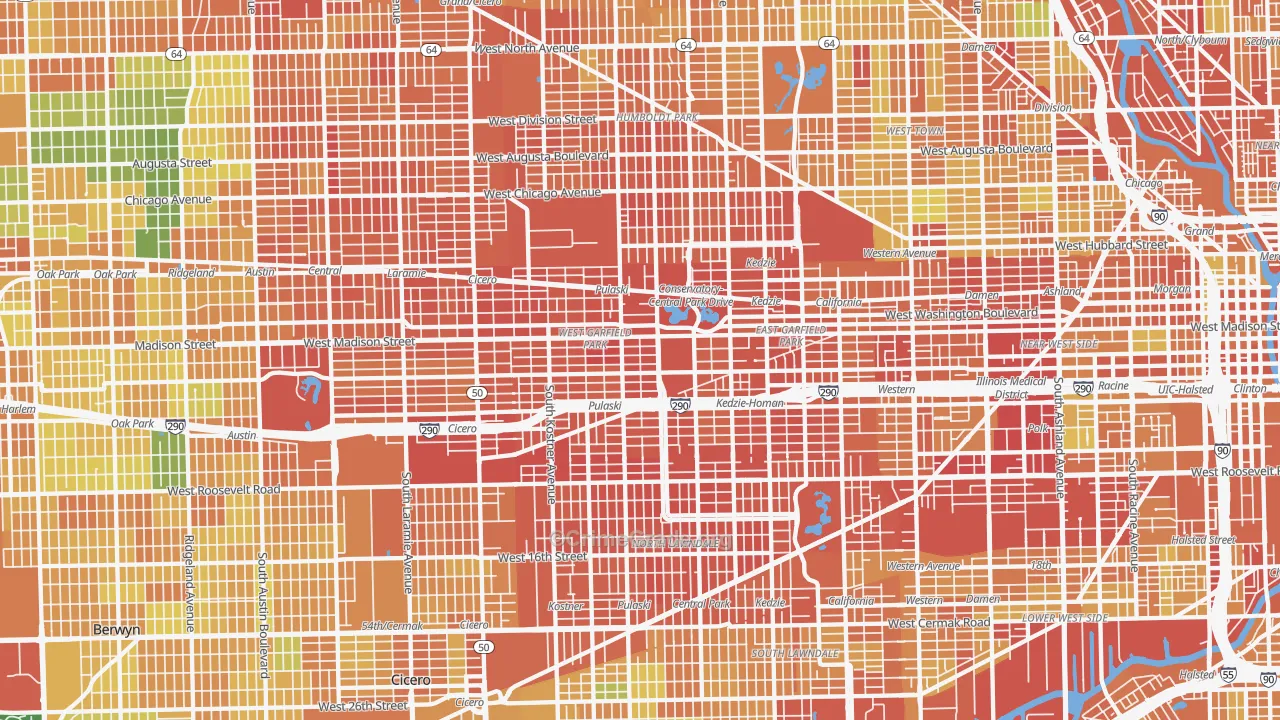 Whiskey Point, Chicago, IL Map of Assault Rates