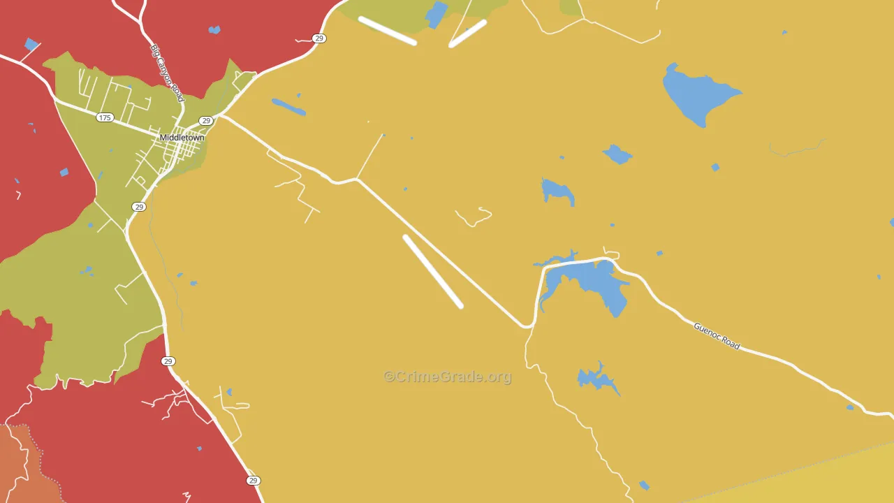 Whispering Pines, CA Map of Assault Rates