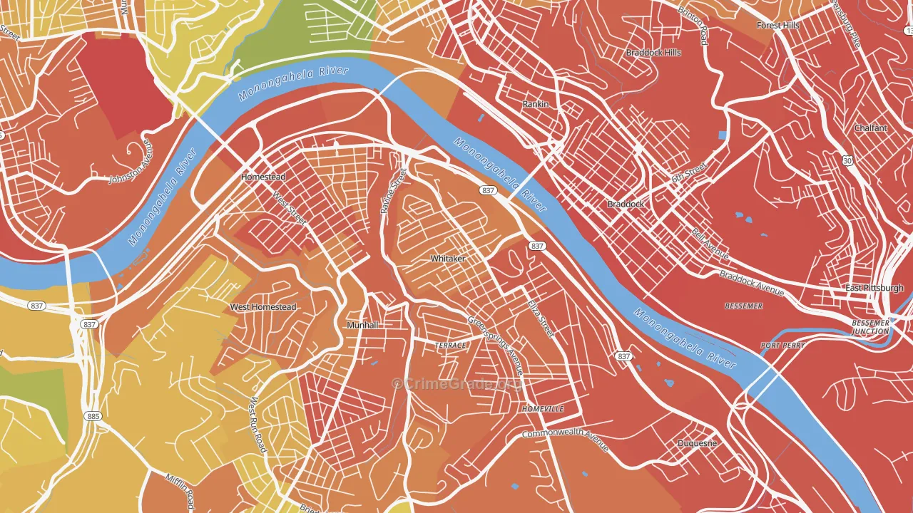 Whitaker, PA Map of Assault Rates