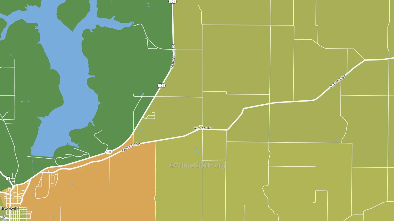 Whitcomb, IN Map of Assault Rates