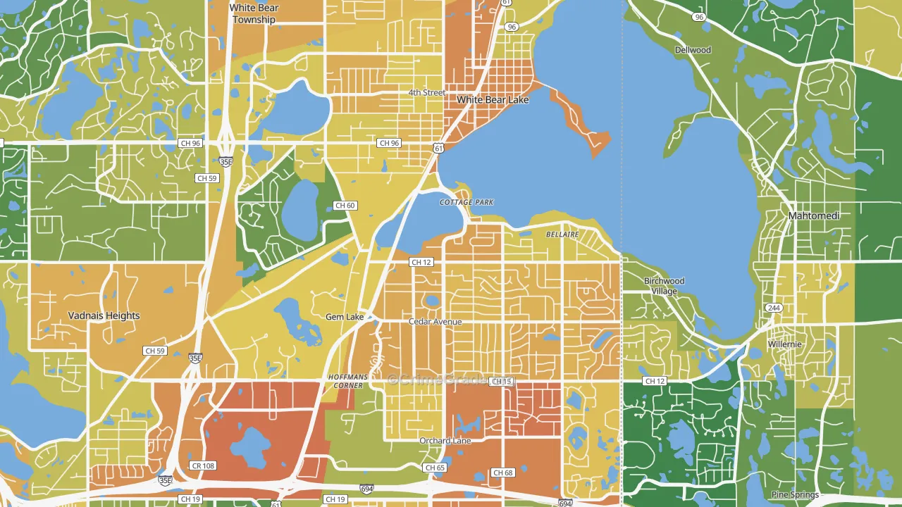 White Bear Lake, MN Map of Assault Rates