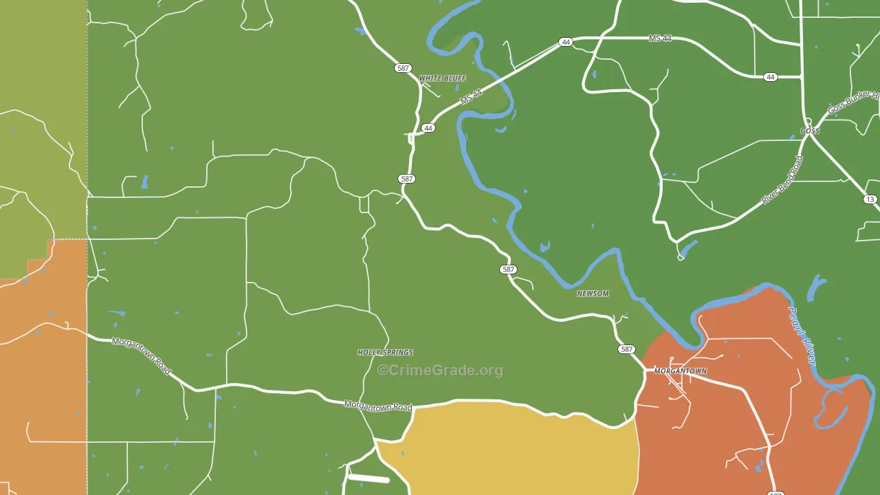 White Bluff, MS Map of Assault Rates
