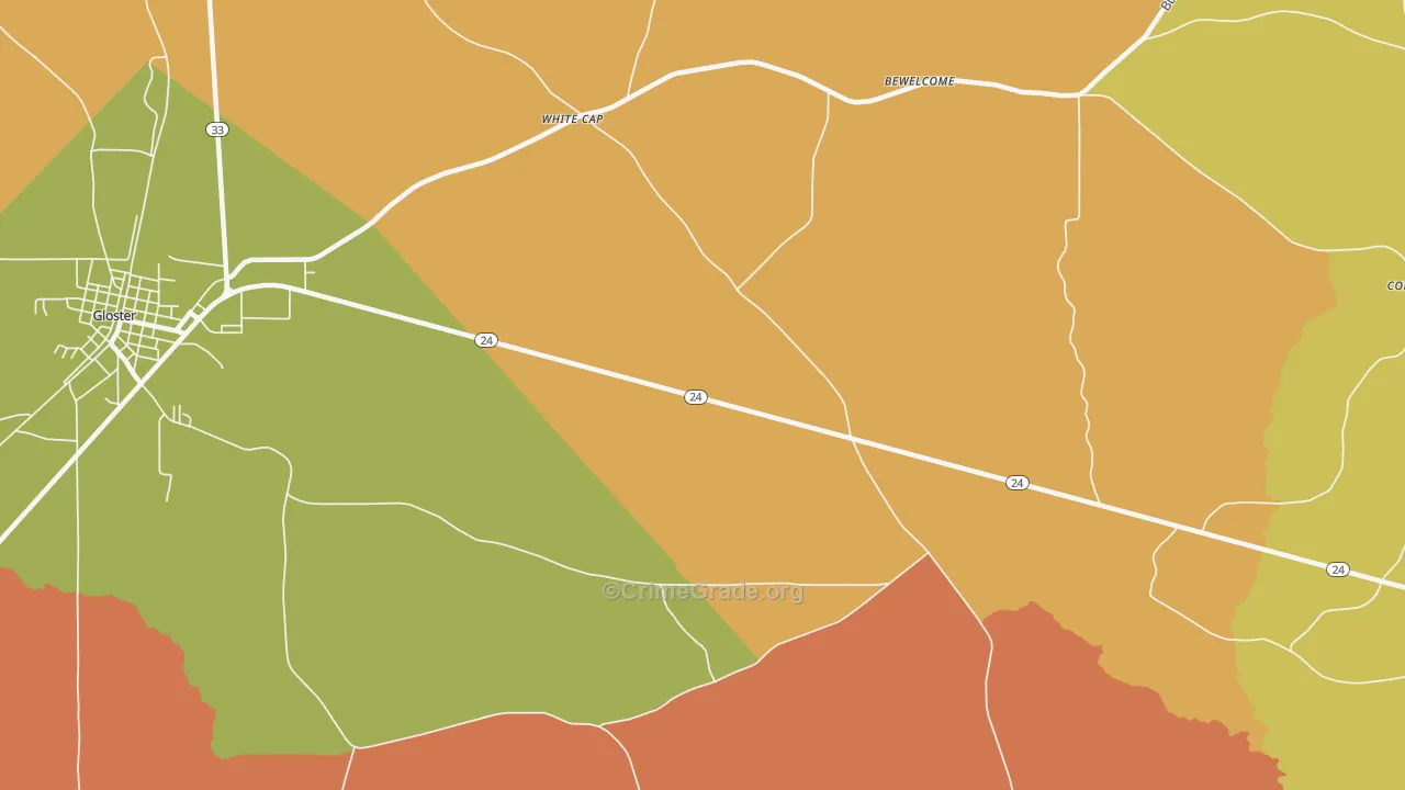 White Cap, MS Map of Assault Rates