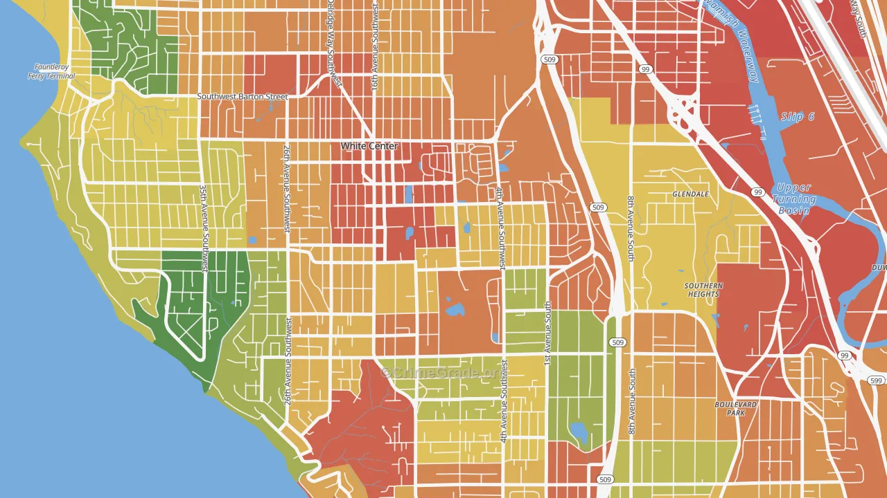 White Center, WA Map of Assault Rates