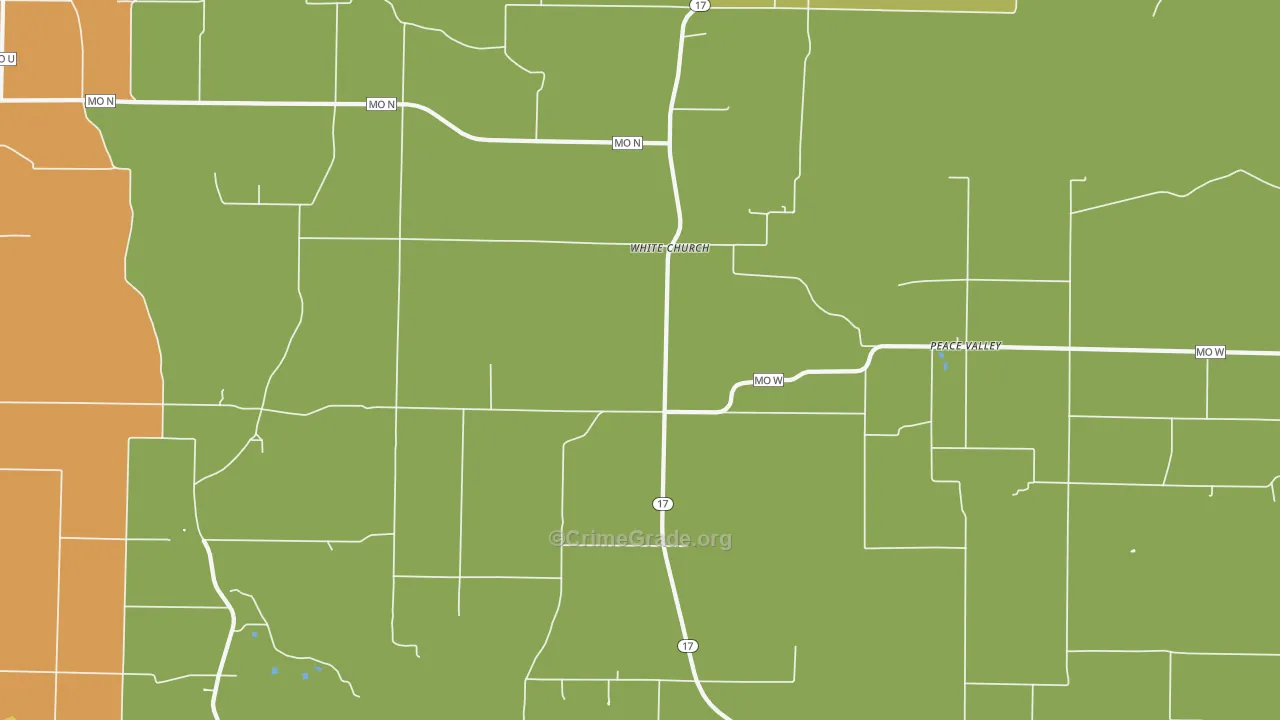 White Church, MO Map of Assault Rates