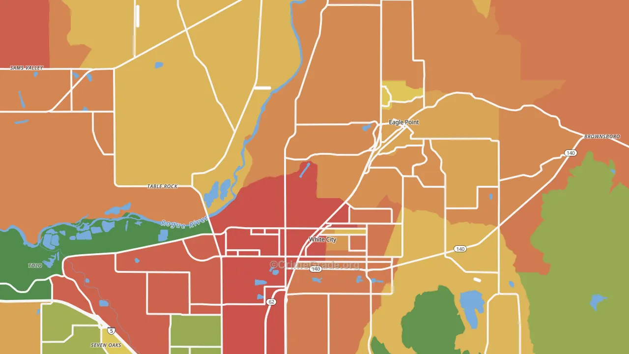 White City, OR Map of Assault Rates