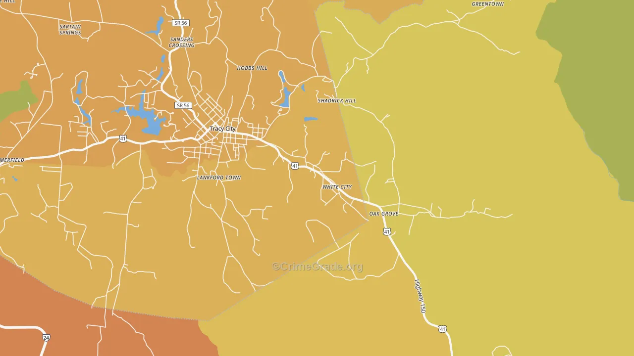White City, TN Map of Assault Rates