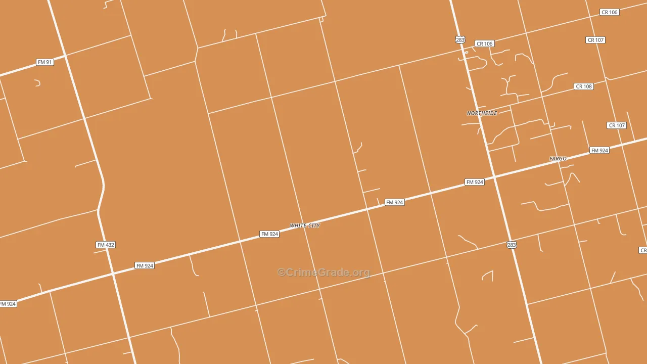 White City, TX Map of Assault Rates