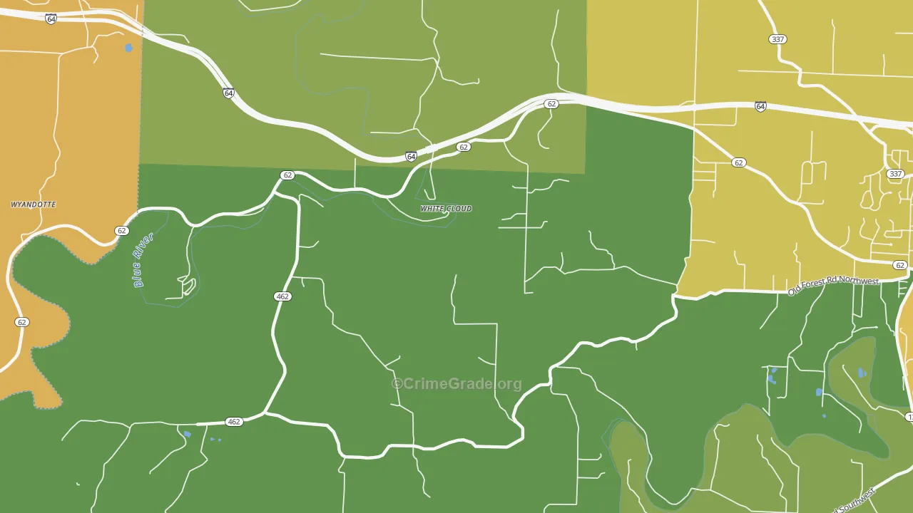 White Cloud, IN Map of Assault Rates