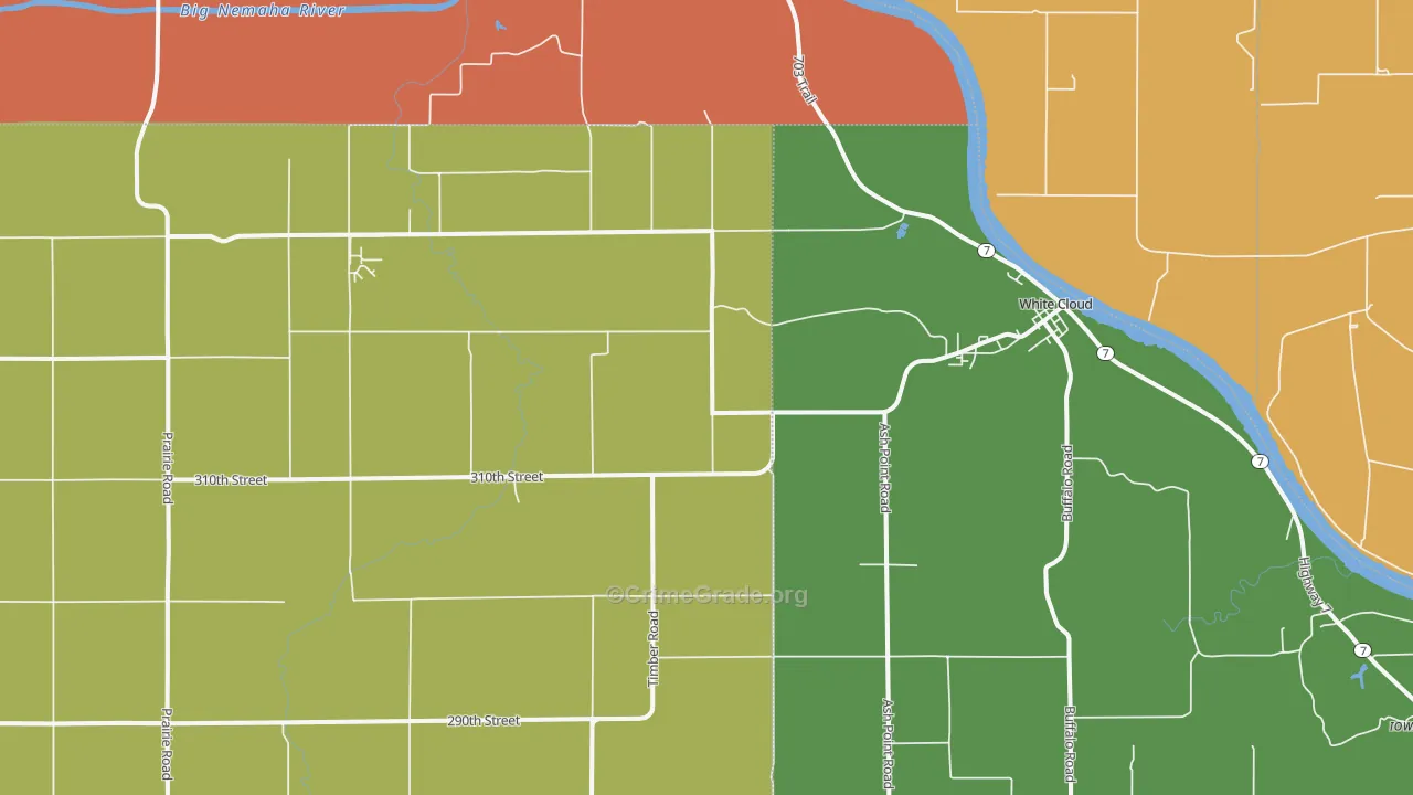 White Cloud, KS Map of Assault Rates