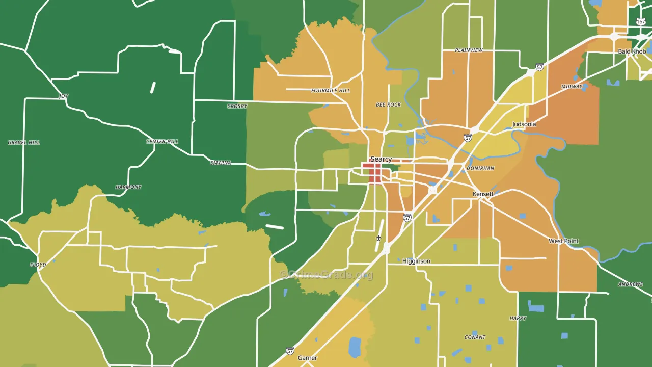 White County, AR Map of Assault Rates