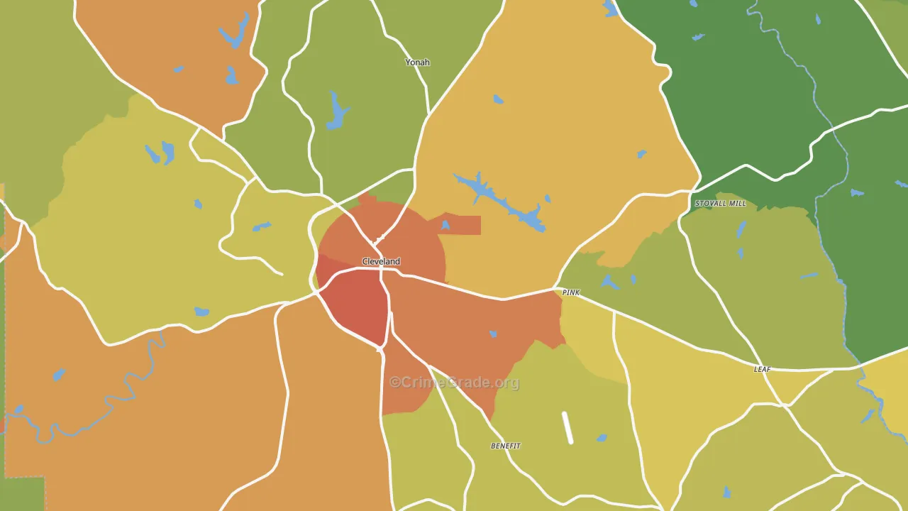 White County, GA Map of Assault Rates