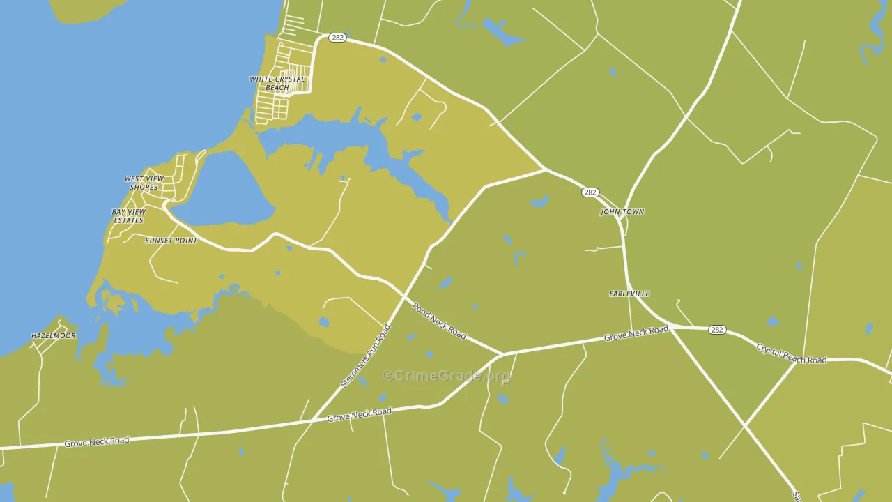White Crystal Beach, MD Map of Assault Rates