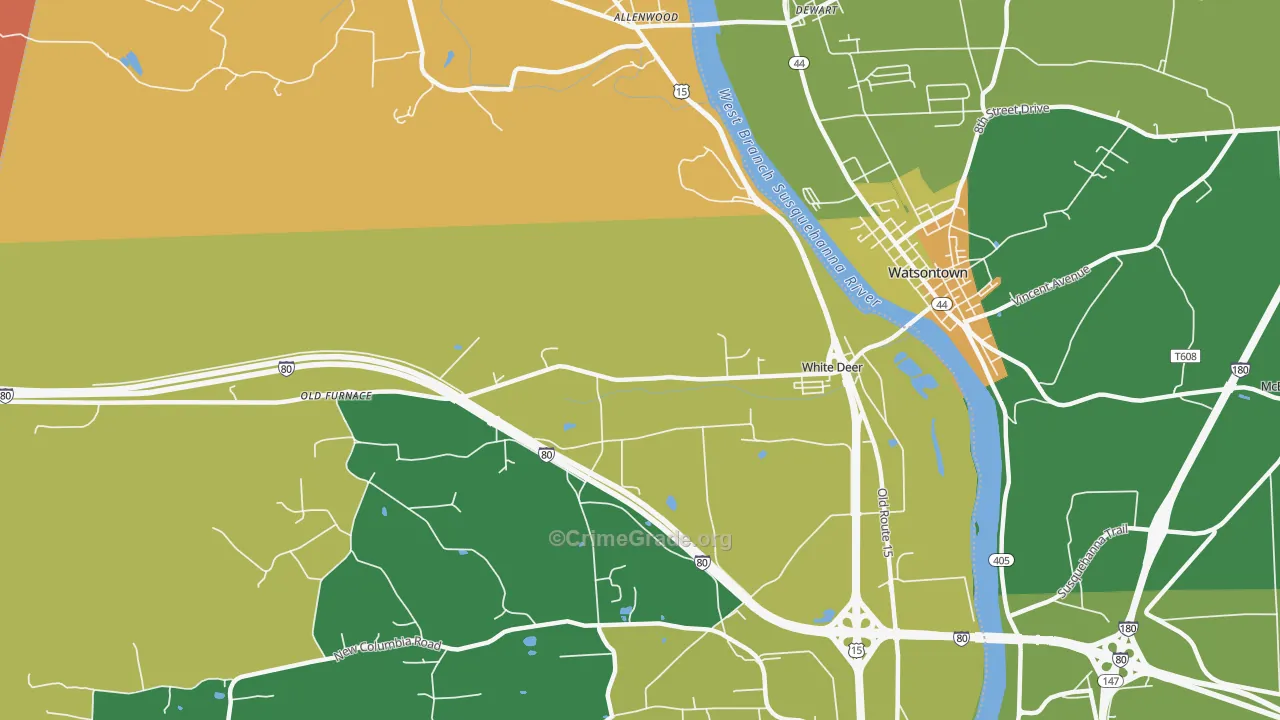 White Deer, PA Map of Assault Rates