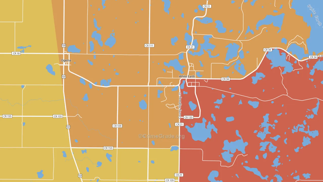 White Earth, MN Map of Assault Rates