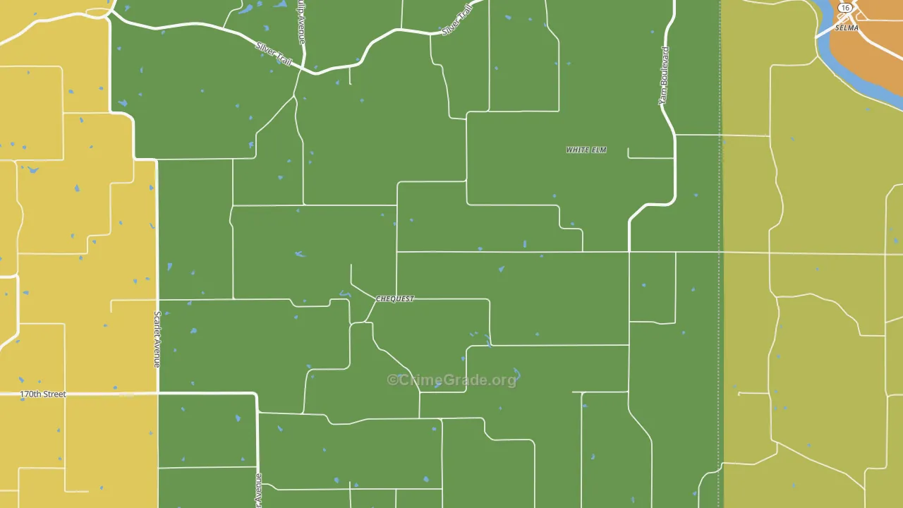 White Elm, IA Map of Assault Rates