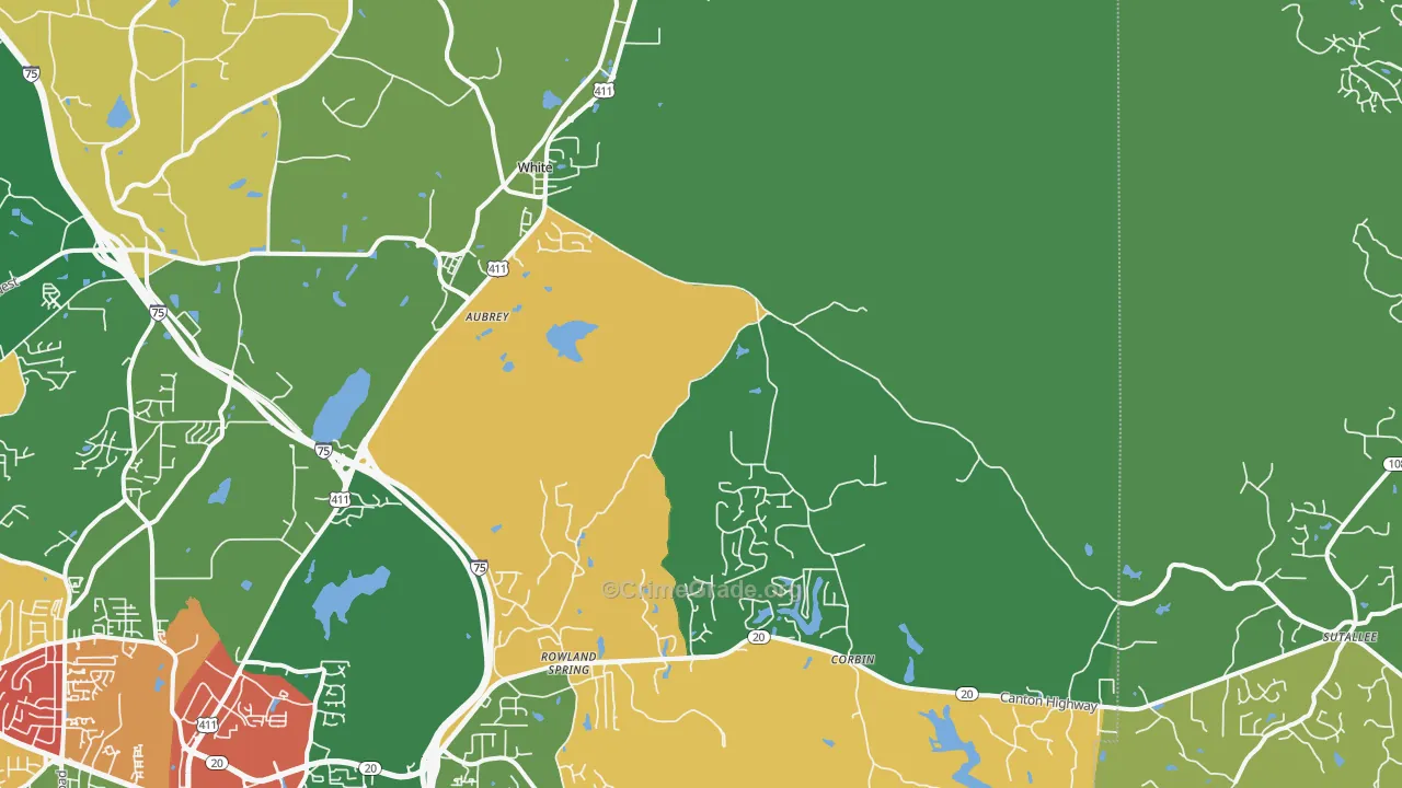 White, GA Map of Assault Rates