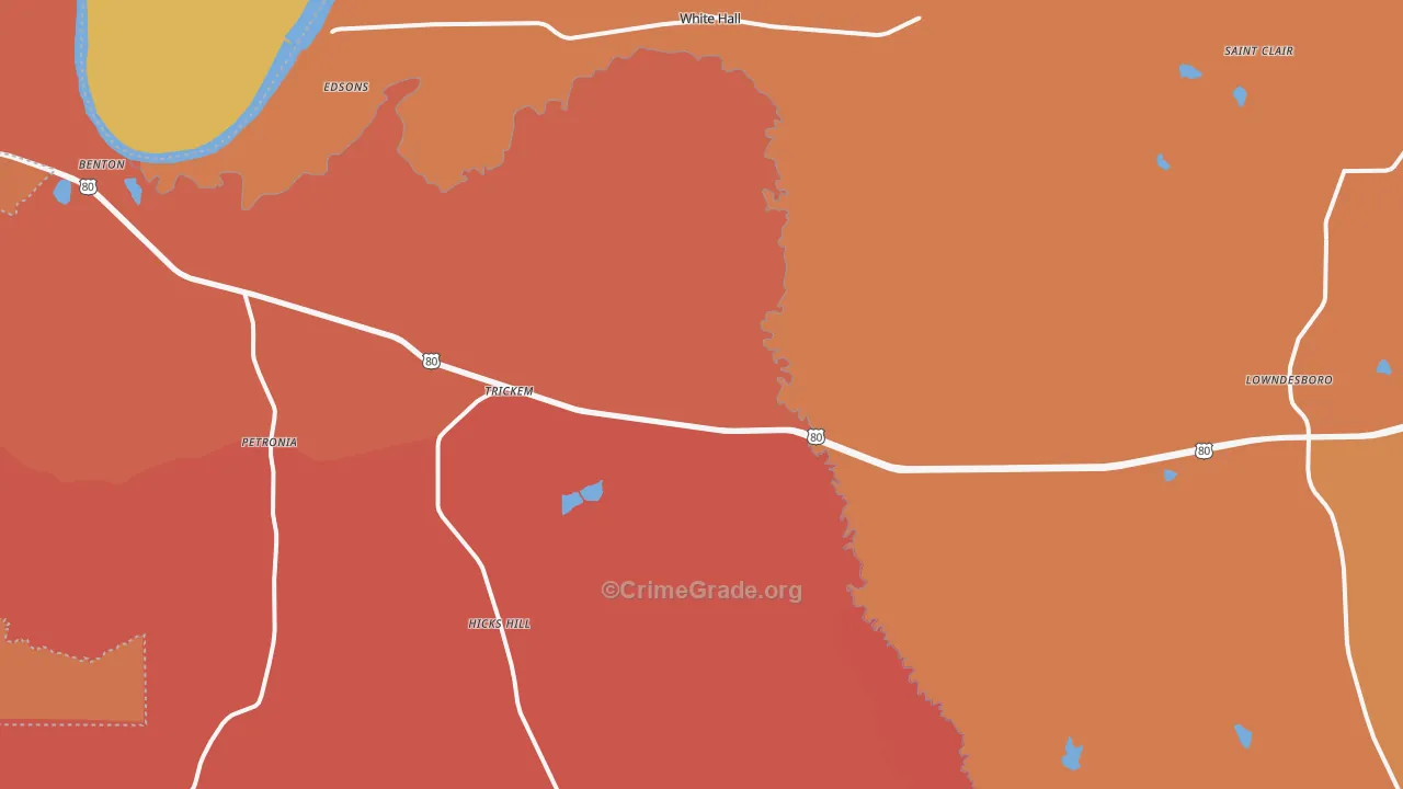 White Hall, AL Map of Assault Rates