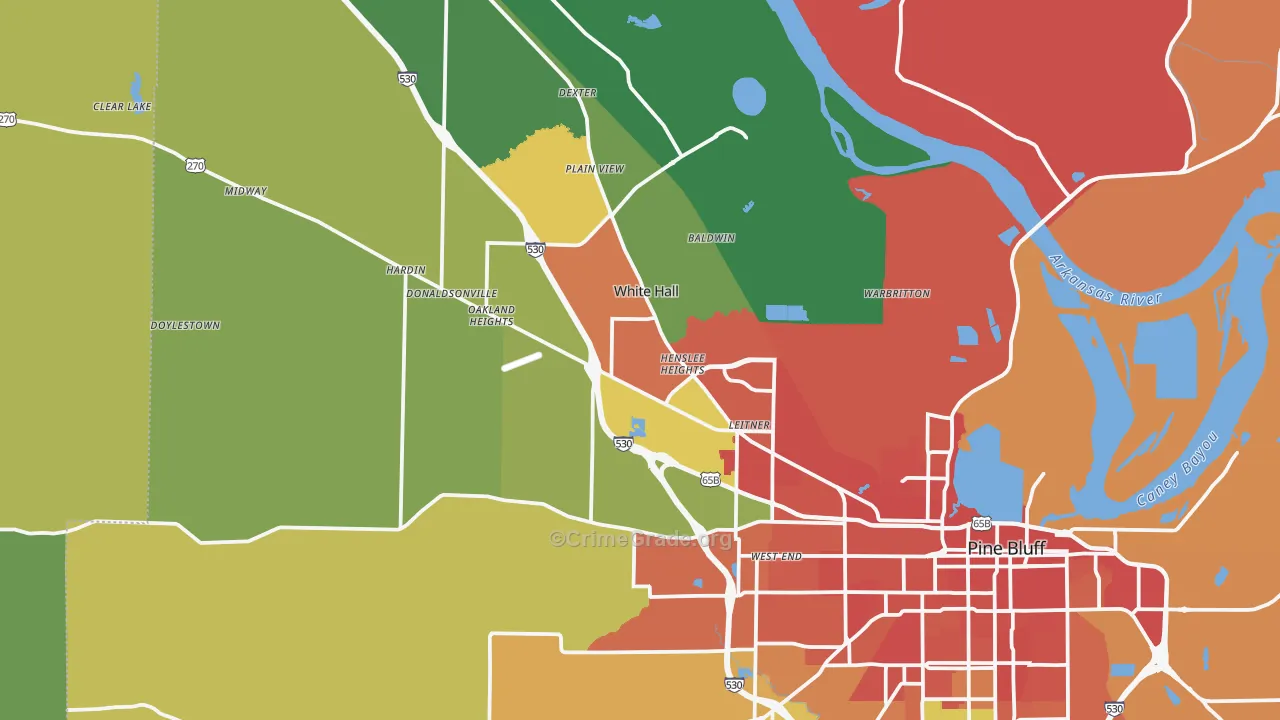White Hall, AR Map of Assault Rates