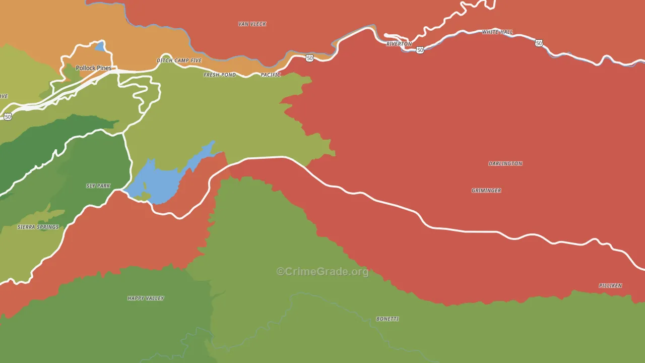 White Hall, CA Map of Assault Rates