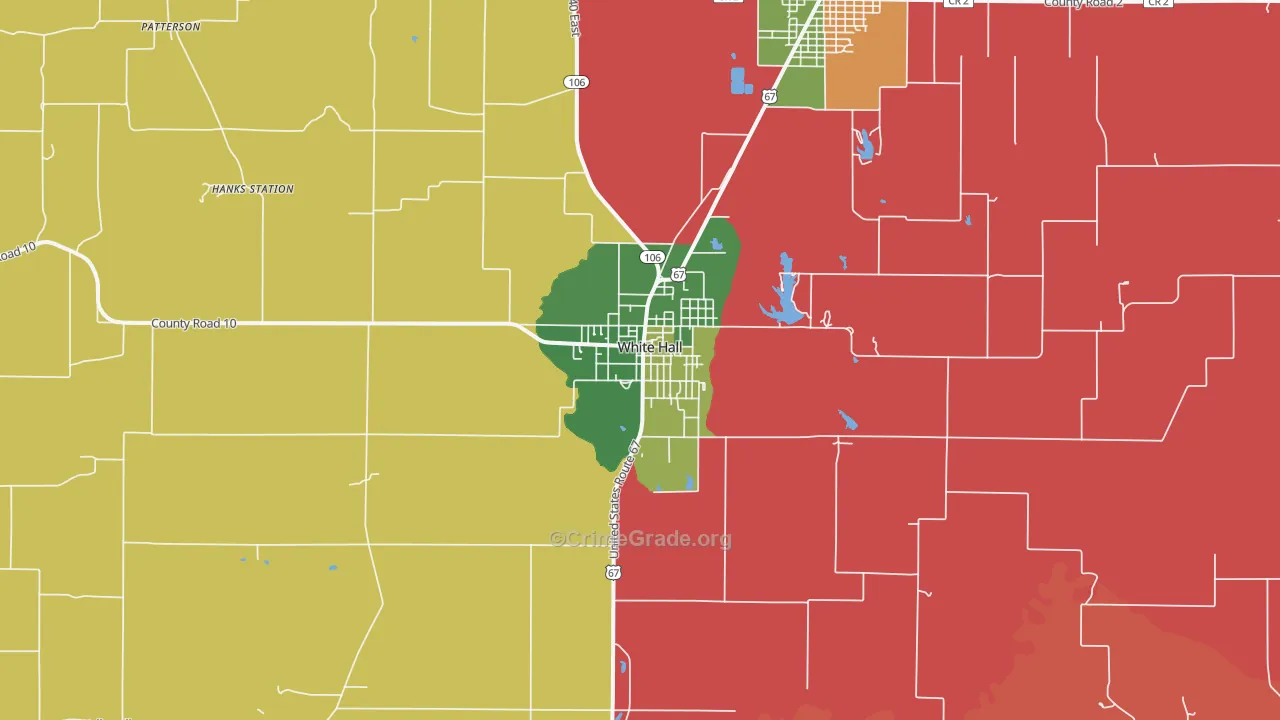 White Hall, IL Map of Assault Rates