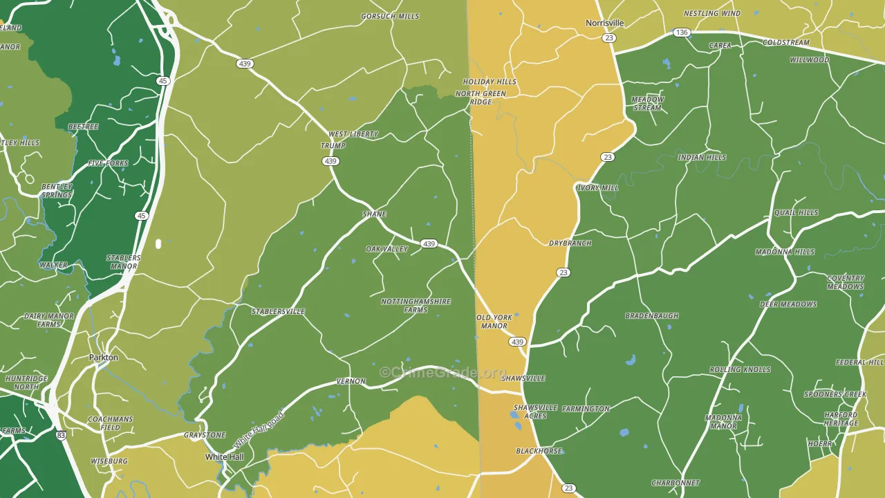 White Hall, MD Map of Assault Rates