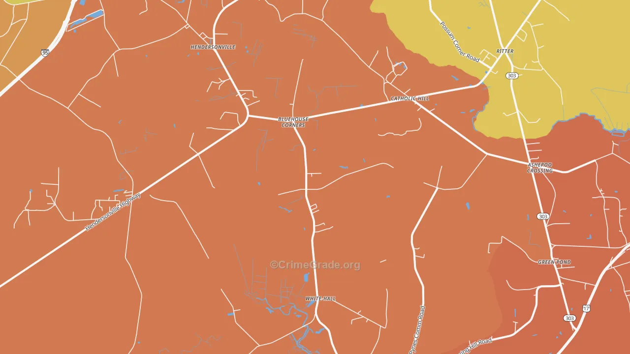 White Hall, SC Map of Assault Rates