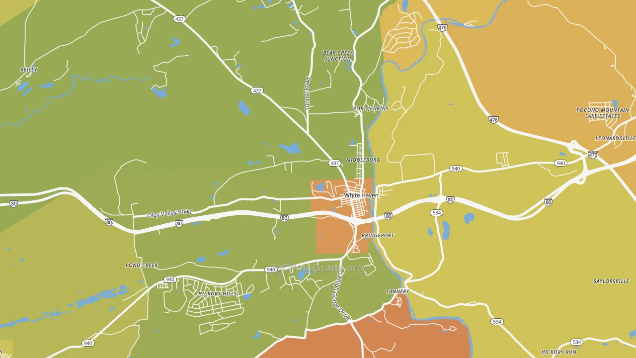White Haven, PA Map of Assault Rates