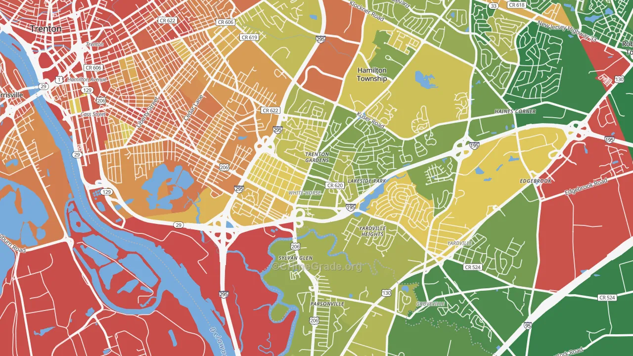 White Horse, NJ Map of Assault Rates